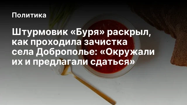Штурмовик «Буря» раскрыл, как проходила зачистка села Доброполье: «Окружали их и предлагали сдаться»