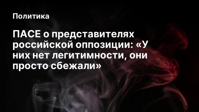 ПАСЕ о представителях российской оппозиции: &laquo;У них нет легитимности, они просто сбежали&raquo;