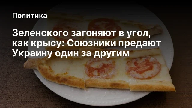 Зеленского загоняют в угол, как крысу: Союзники предают Украину один за другим